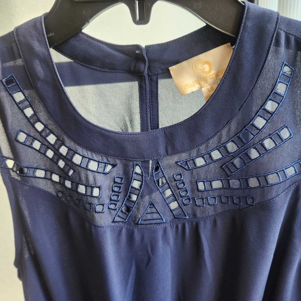 Elegant Navy Sleeveless Dress